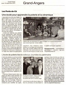 Article Ouest-France 19-9-2013